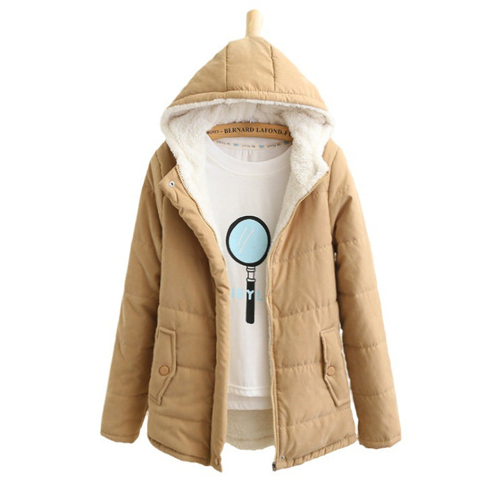 Damen Gepolsterte Winterjacke mit Teddyfutter und Kapuze – Avérine