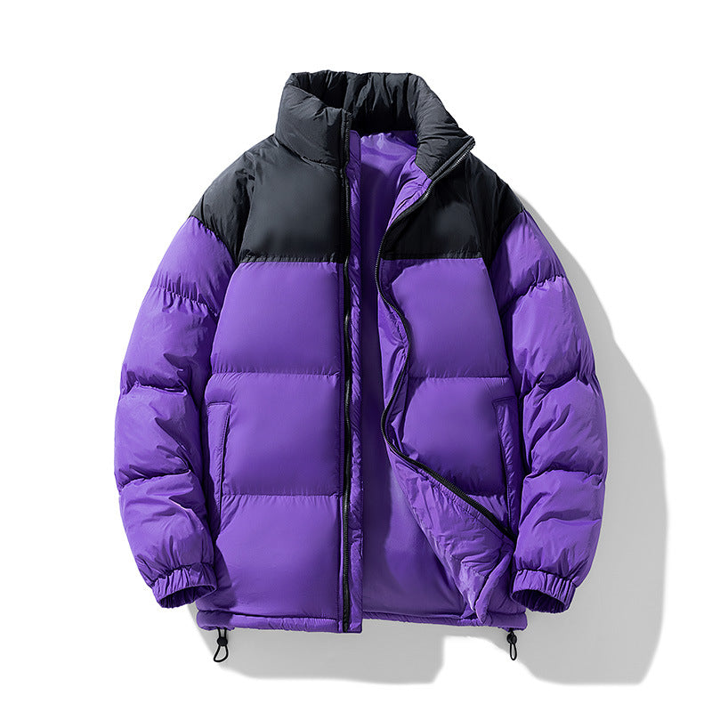 Herren gepolsterte Thermo-Daunenimitatjacke mit hohem Stehkragen und Kordelzug – Marzano
