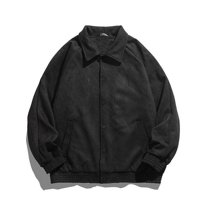 Men's oversized suede-effect snap bomber jacket – Brevano