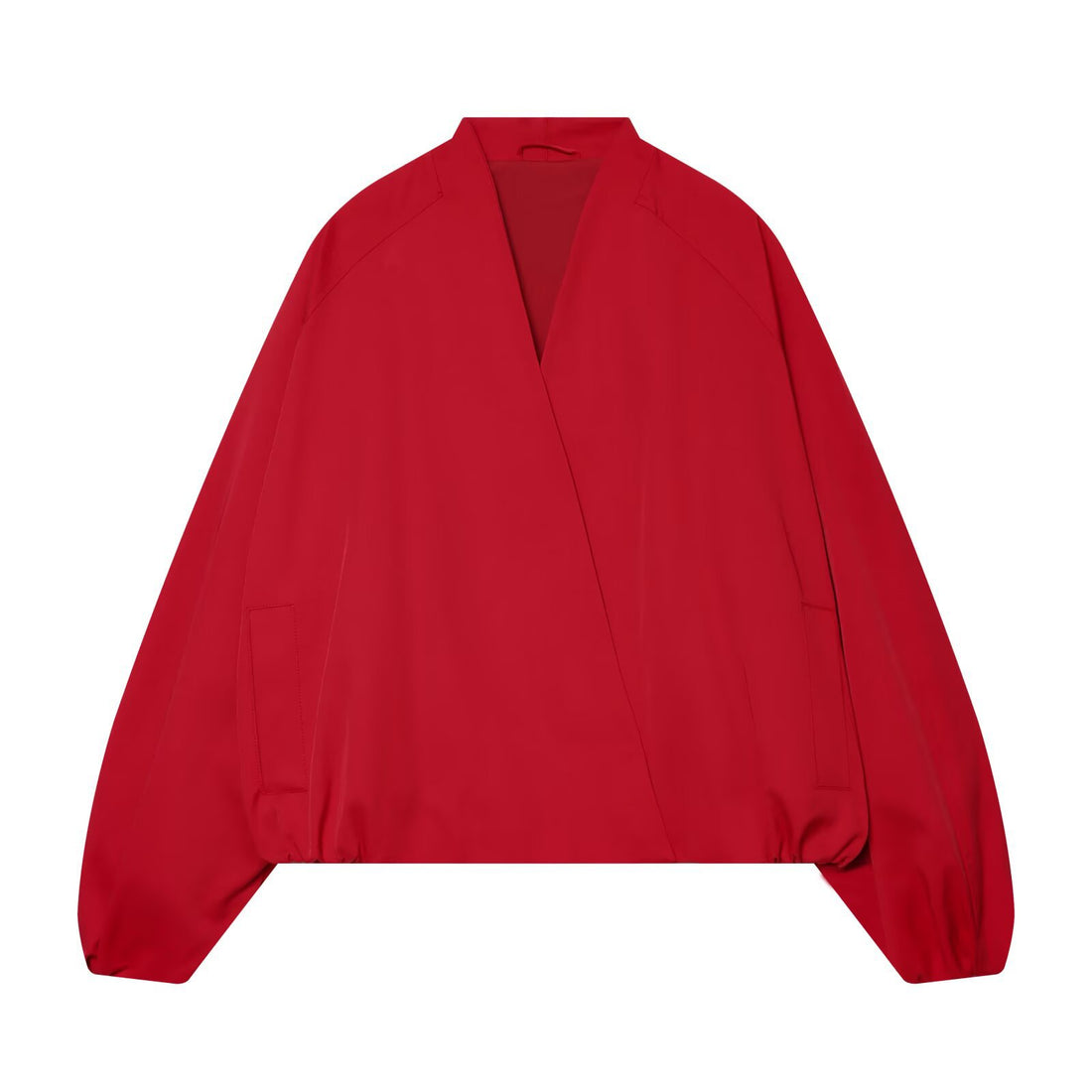 Damen Cropped Kimono-Jacke mit überschnittenen Ärmeln und elastischem Bund Echo Archiv