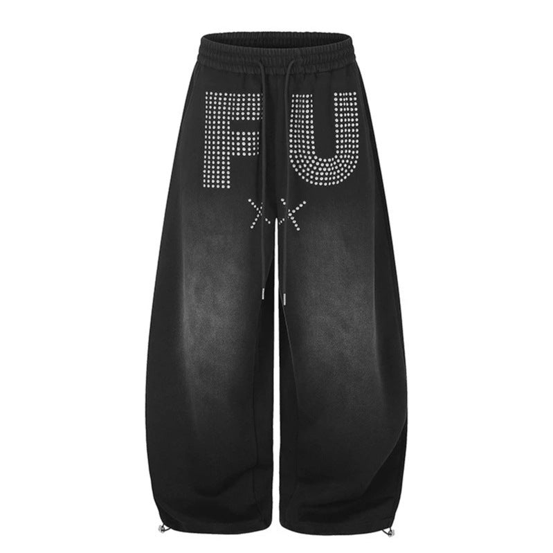 Damen Extraweite Cropped Palazzo-Sweathose mit Komfortbund und Tunnelzug Echoarchiv