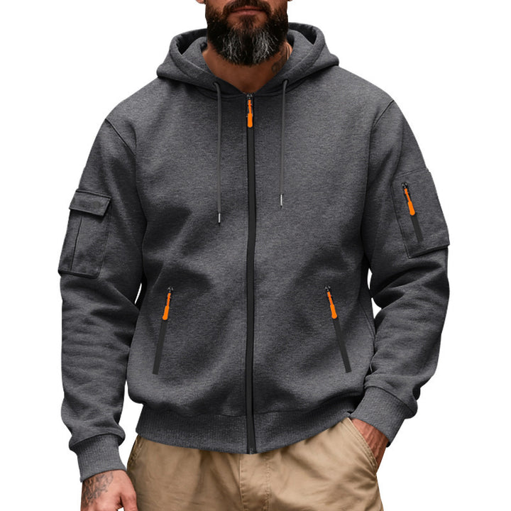 Herren sportlicher Hoodie mit praktischen Reißverschlusstaschen Echoarchiv
