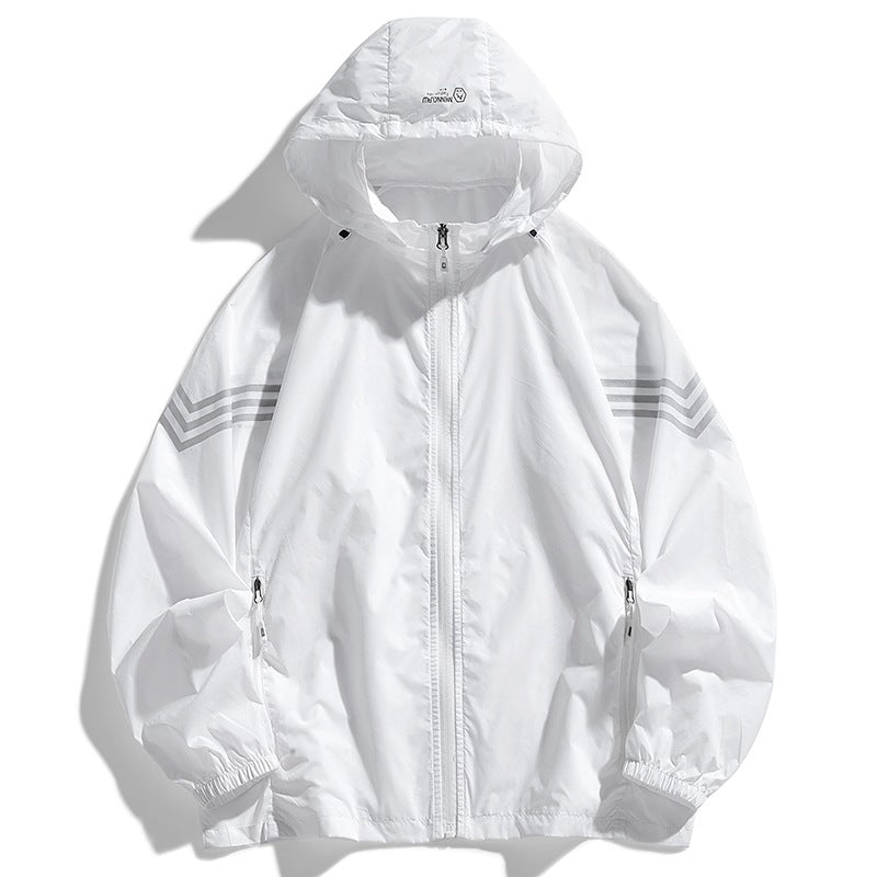 Herren Leichte Windbreakerjacke mit Kapuze und praktischen Taschen Echo Archiv