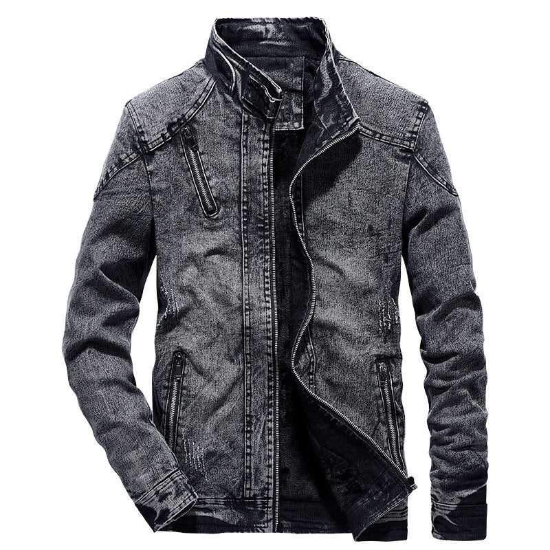 Herren Modische Denimjacke mit Stehkragen Echo Archiv