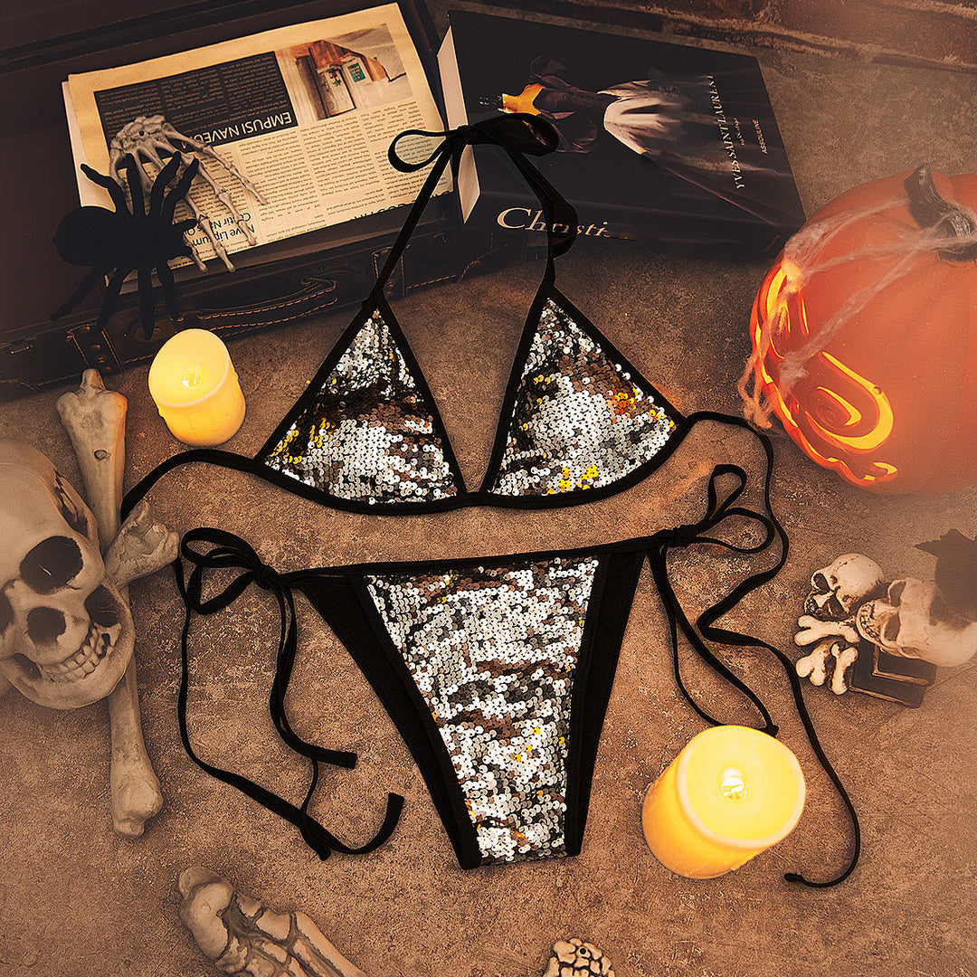 Damen Glitzernder Bikini mit raffinierten Rückendetails Echo Archiv