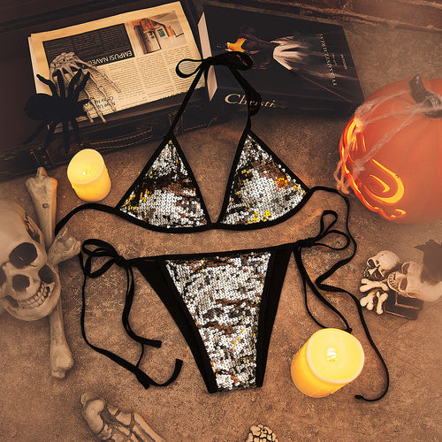 Damen Glitzernder Bikini mit raffinierten Rückendetails Echo Archiv