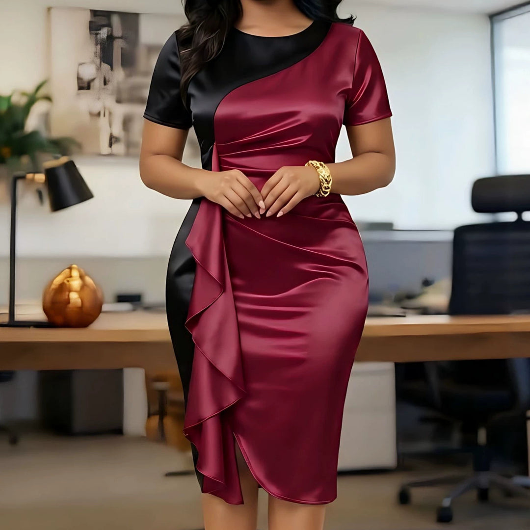 Damen Glamouröses Wickelkleid mit asymmetrischer Drapierung Echo Archiv