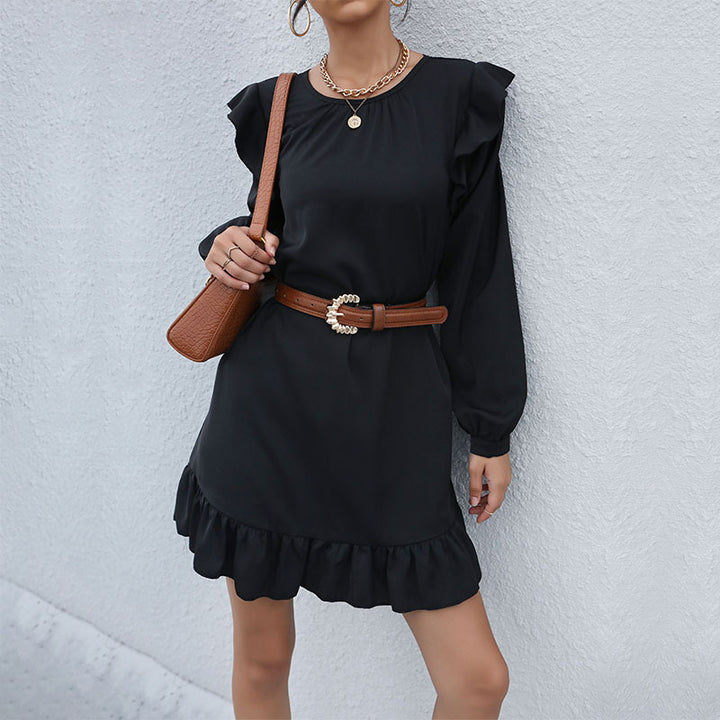 Damen Elegantes Kleid mit Rüschen Echo Archiv