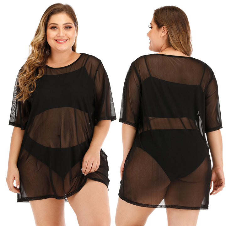 Damen transparenter Strandüberwurf mit weitem Schnitt Echo Archiv