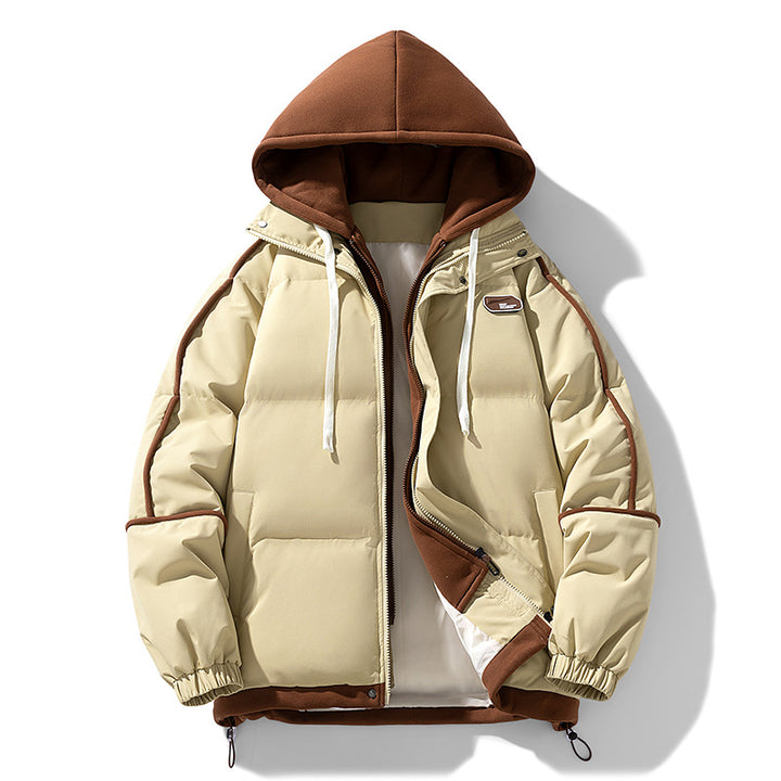 Damen Kurz geschnittene Steppjacke mit kontrastierender Fleece‑Kapuze und Kordelzug Echo Archiv