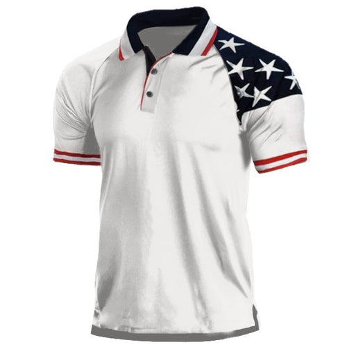 Herren Sportliches Polohemd mit patriotischen Akzenten Echoarchiv