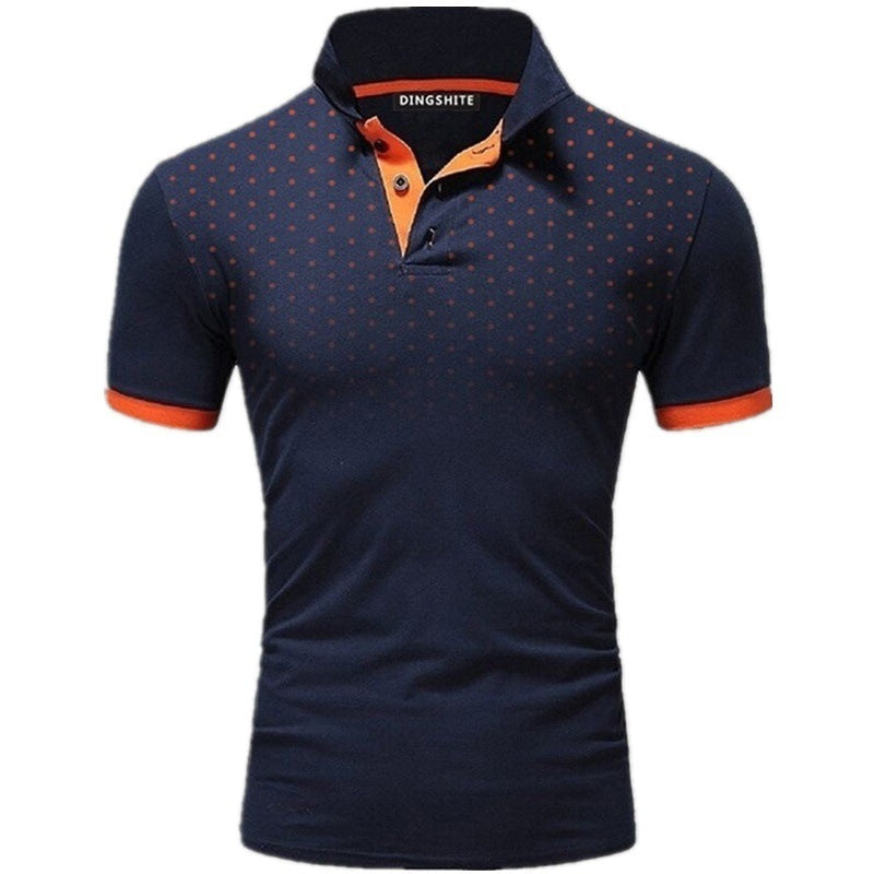 Herren Poloshirt mit Echoarchivrnen Punktdesign und atmungsaktiven Eigenschaften Echoarchiv