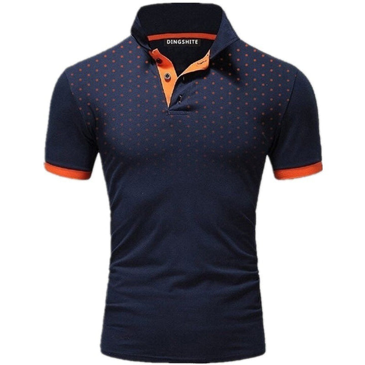Herren Poloshirt mit Echoarchivrnen Punktdesign und atmungsaktiven Eigenschaften Echoarchiv
