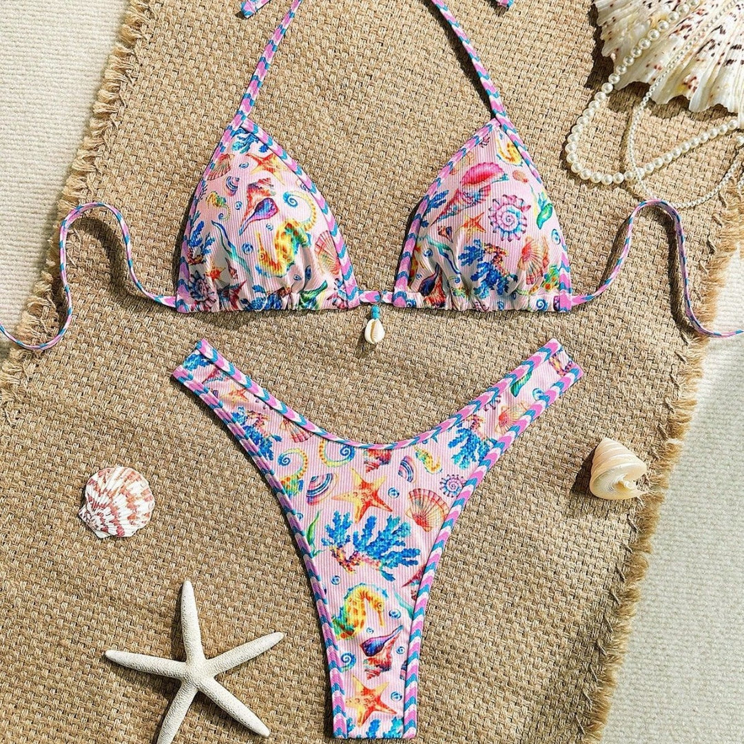 Damen Triangel-Bikini mit maritimem Muster und stylischen Details Echo Archiv