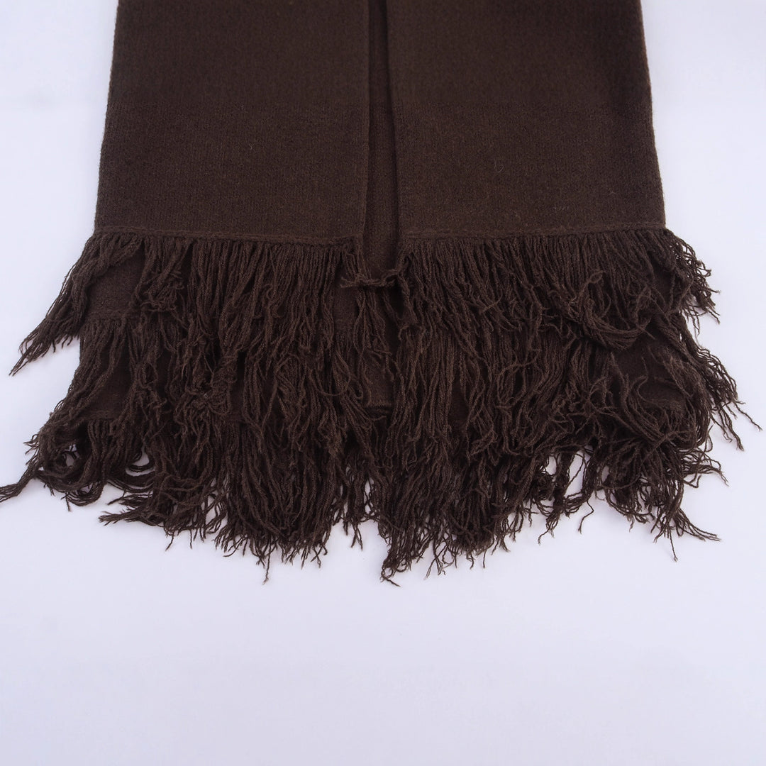 Damen Fransenponcho mit Rundhalsausschnitt und dekorativem Knopfverschluss – Célinea