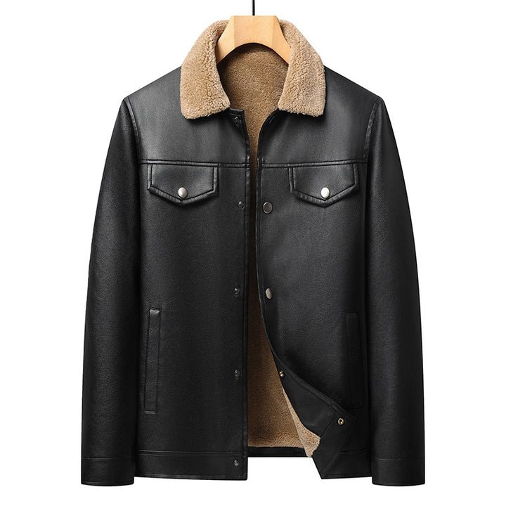 Herren Kunstlederjacke mit Teddyfutter Echo Archiv
