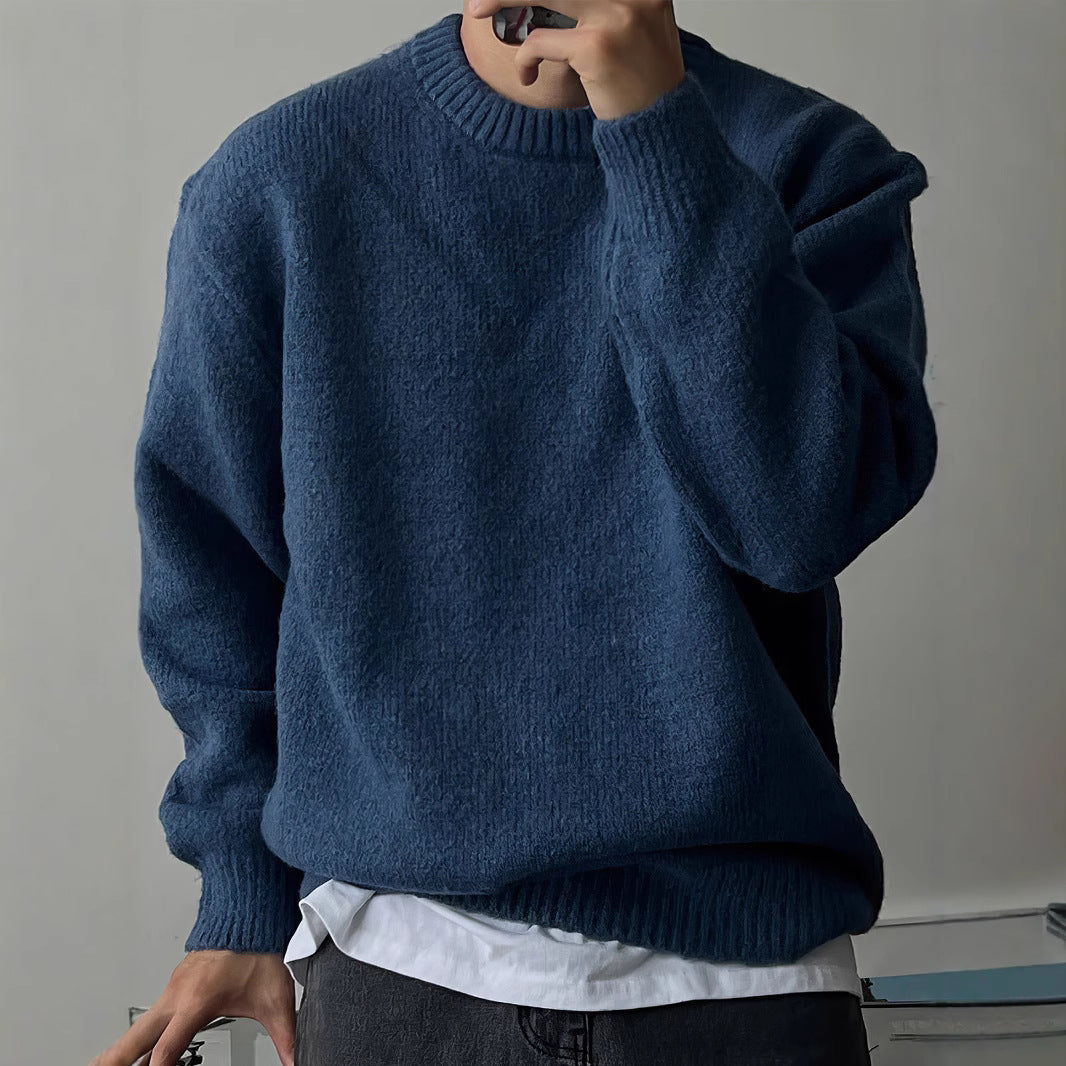 Herren lässiger Strickpullover mit modernem Strukturdesign Echoarchiv
