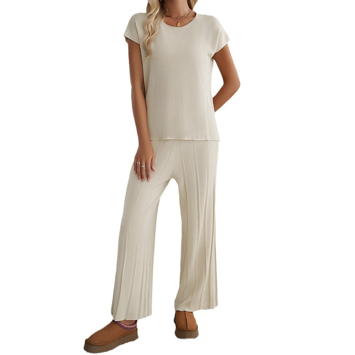 Damen Lässiges Zweiteiliges Lounge-Set mit weitem Oberteil und Palazzo-Hose Echo Archiv