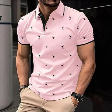 Herren hochwertiges Poloshirt mit stilvollem Muster Echoarchiv
