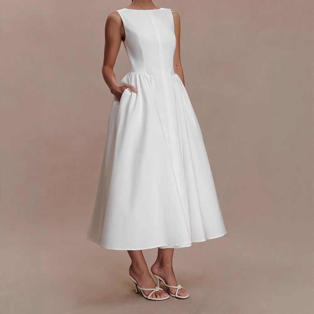Damen Elegantes Midikleid mit femininen A-Linien-Rock Echo Archiv