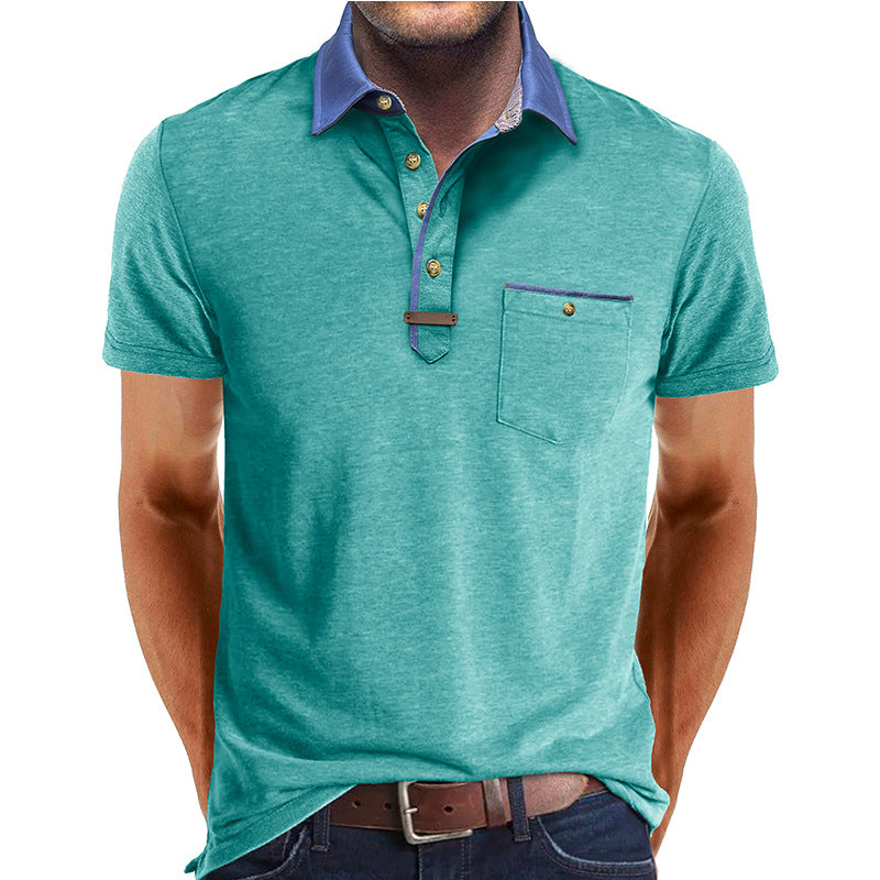 Herren Poloshirt mit modischem Kragen und praktischer Brusttasche Echoarchiv