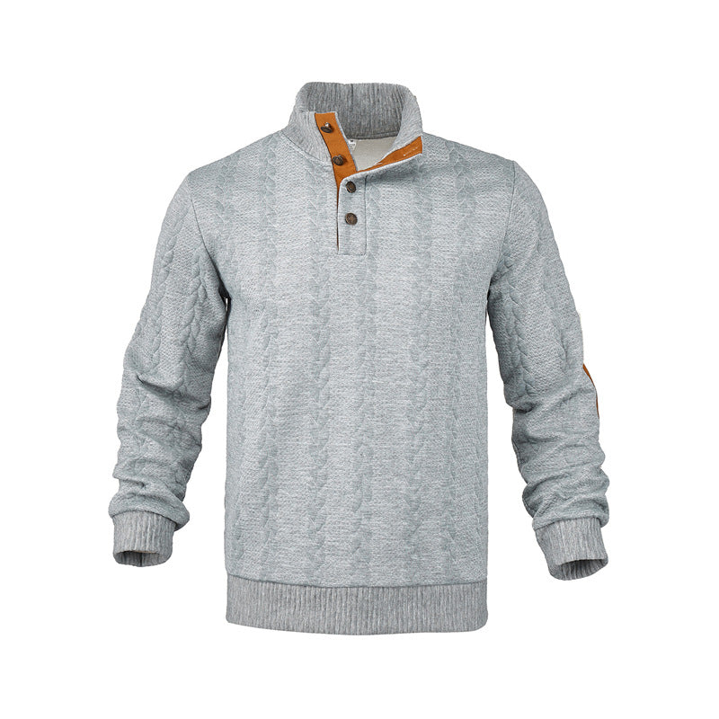 Herren Strukturpullover mit modischem Stehkragen Echoarchiv