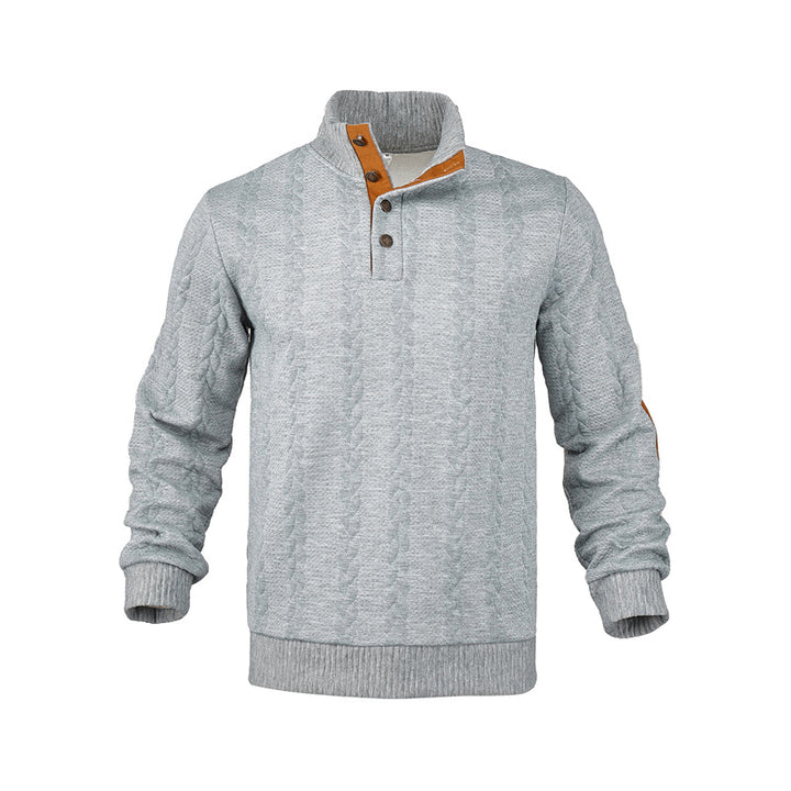 Herren Strukturpullover mit modischem Stehkragen Echoarchiv