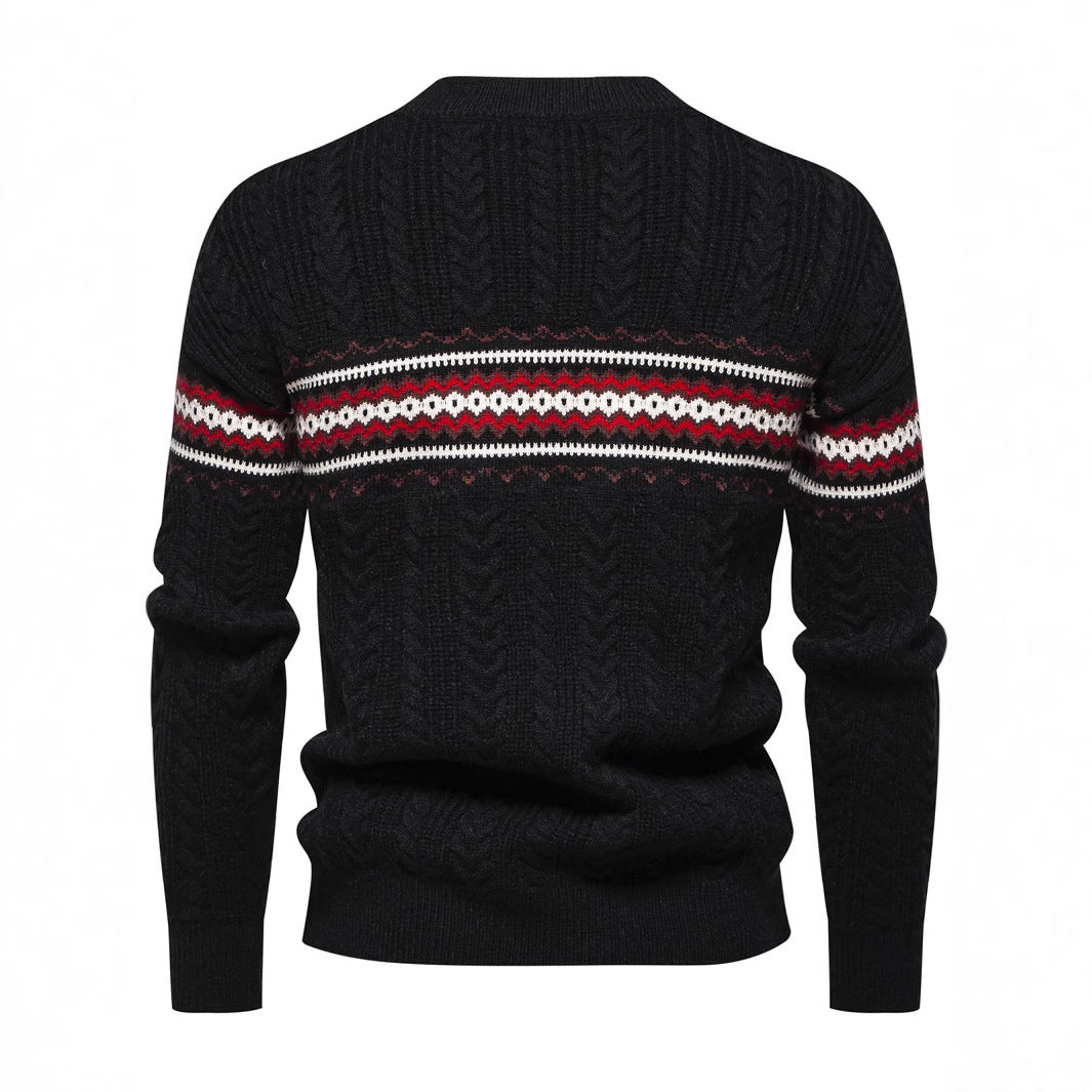 Herren Strickpullover mit innovativem Zopfmuster und stilvollen Akzenten Echoarchiv