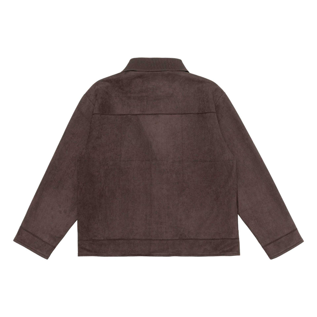 Herren Overshirt-Jacke aus strukturiertem Velours mit Rippenkragen Echoarchiv