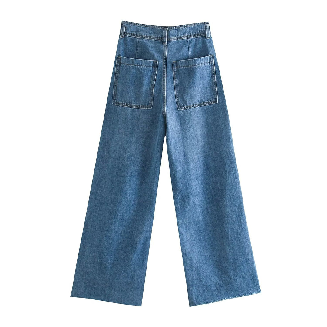 Damen weite High‑Waist Worker‑Hose mit aufgesetzten Gesäßtaschen Echo Archiv