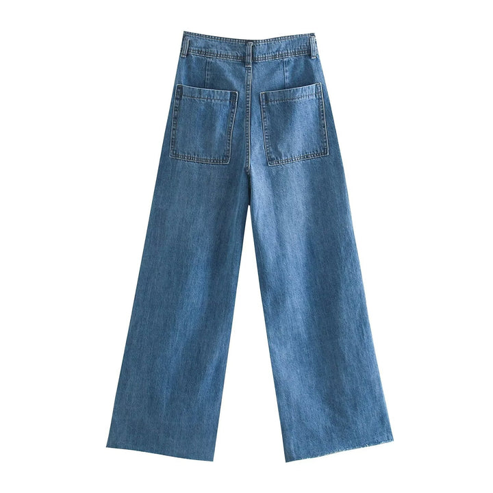 Damen weite High‑Waist Worker‑Hose mit aufgesetzten Gesäßtaschen Echo Archiv