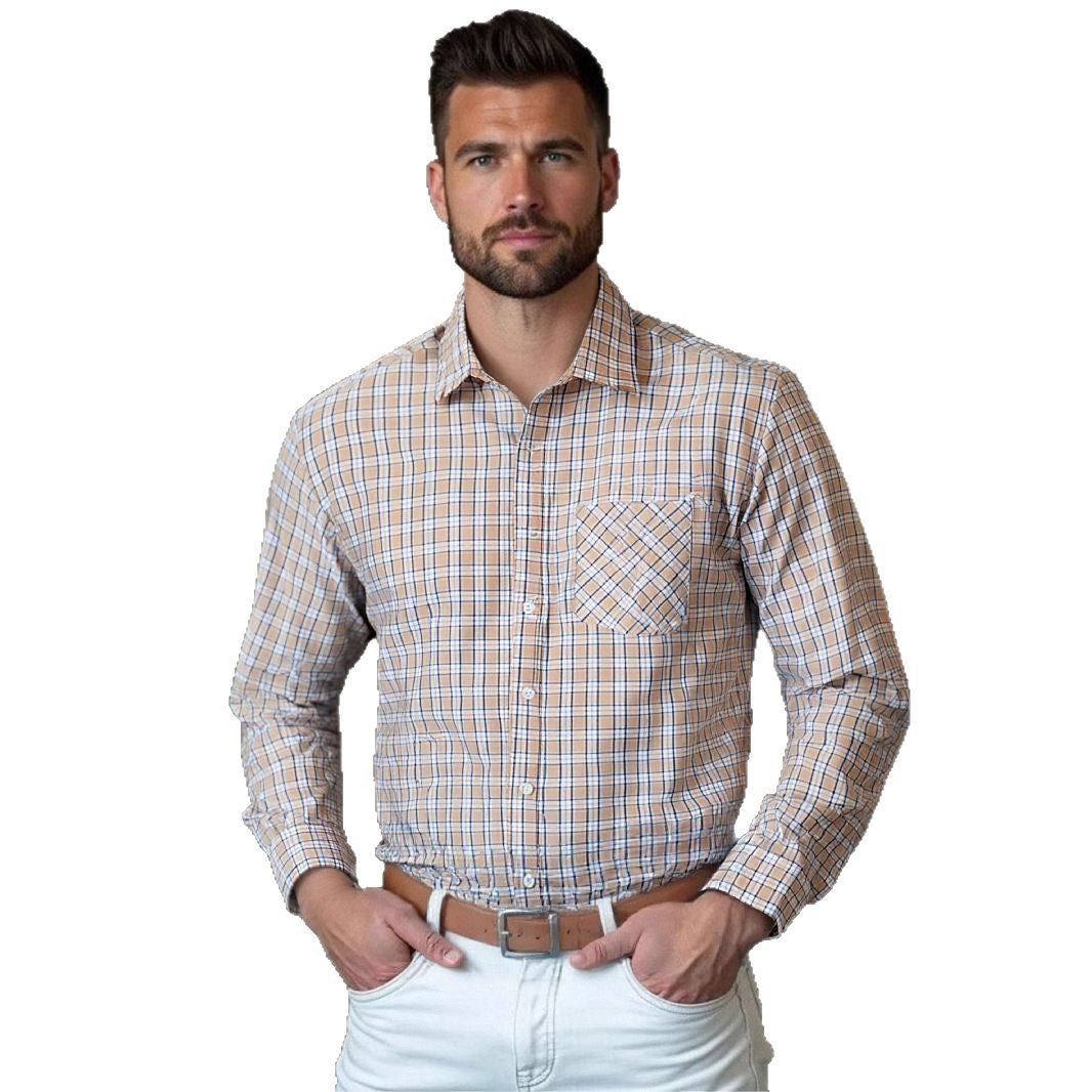 Herren modernes Karohemd mit Brusttasche und bequemer Passform Echoarchiv