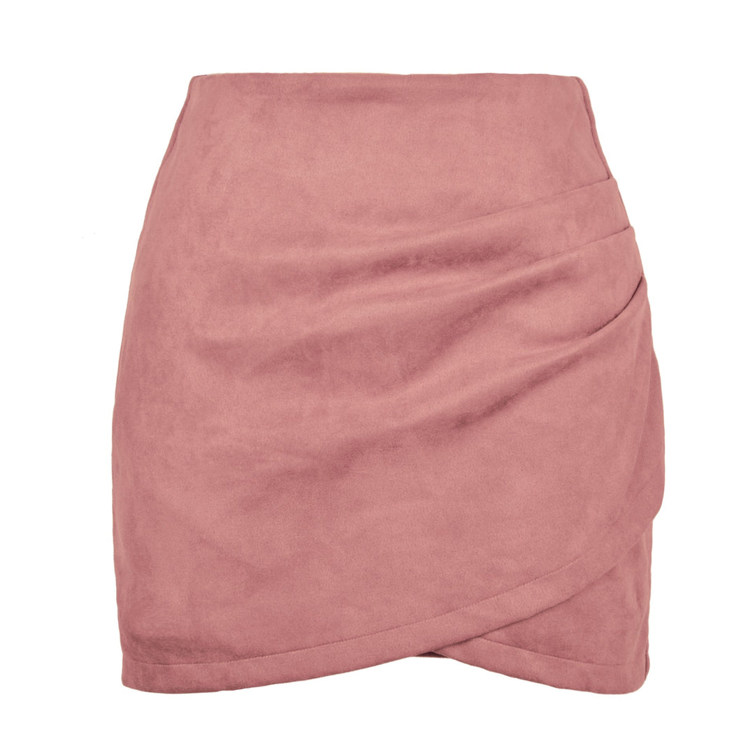 Damen High-Waist Wickelrock aus samtigem Mikrofaser – Rosévia