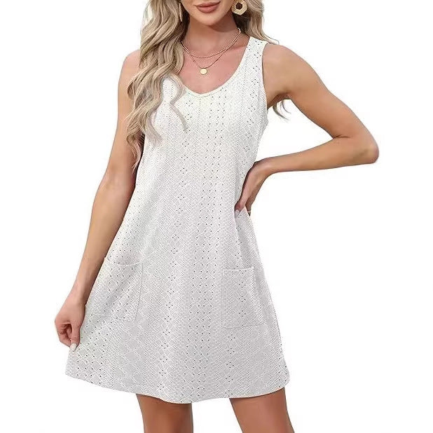 Damen Freizeitkleid mit Taschen und V-Ausschnitt Echo Archiv