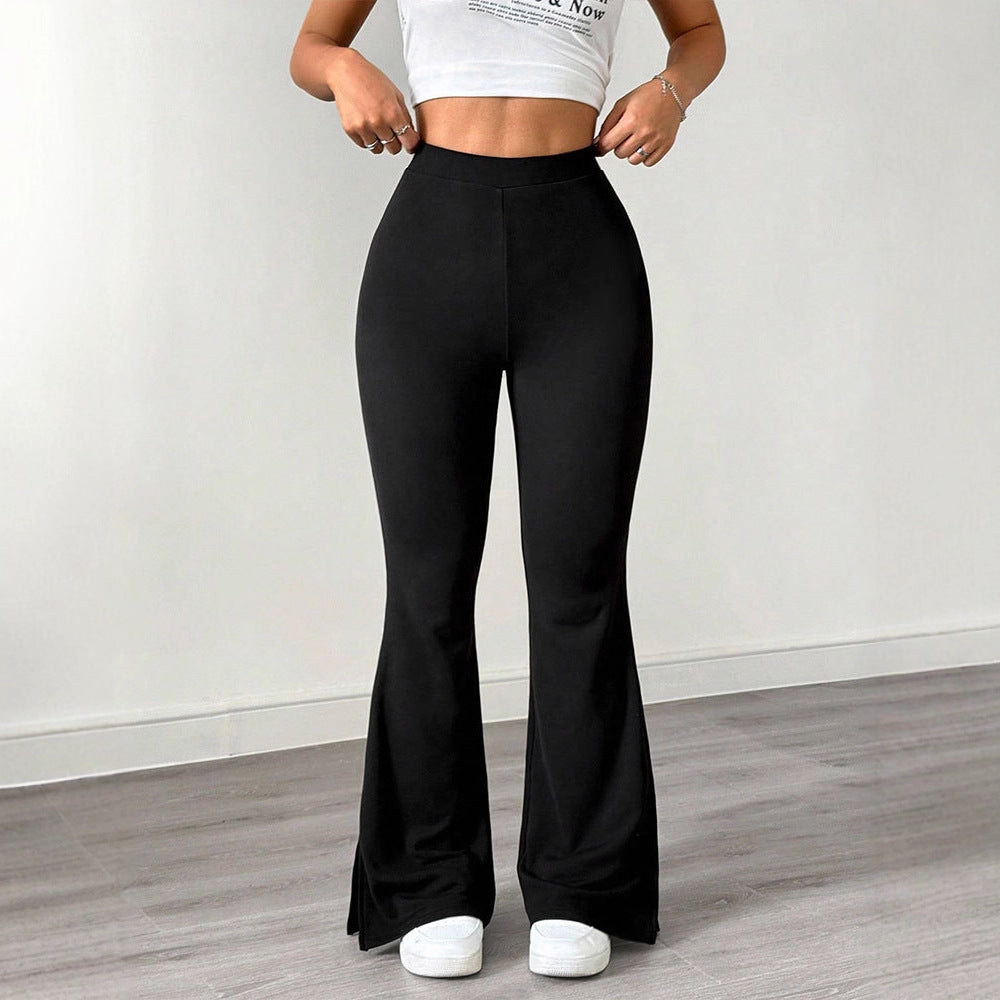 Damen elegante Flared-Hose aus flexibler Mikrofaser Echo Archiv