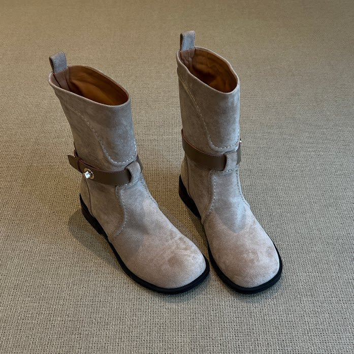 Damen Modische Stiefel mit dekorativem Riemen Echo Archiv