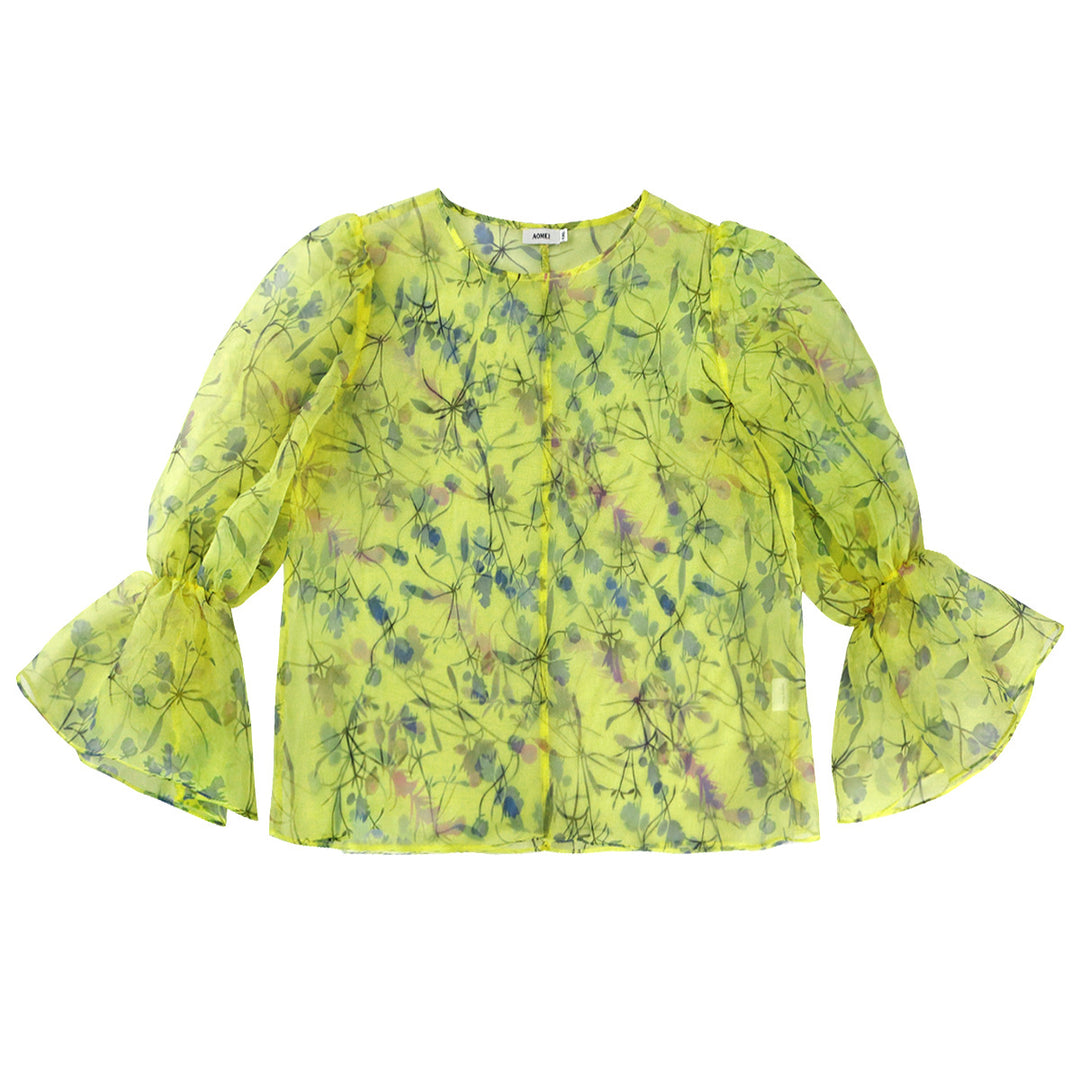 Damen blumige Chiffonbluse mit voluminösen Ärmeln Echo Archiv