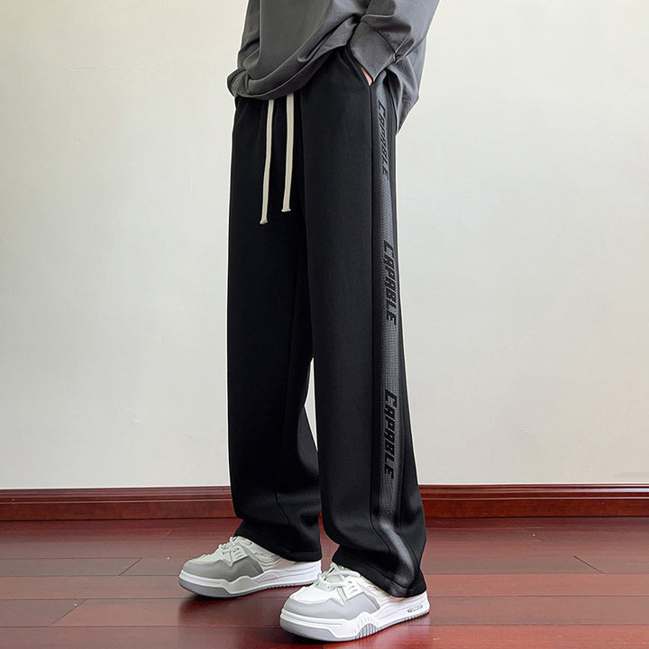 Herren Sportliche Freizeithose mit elastischem Bund und seitlichen Grafiken