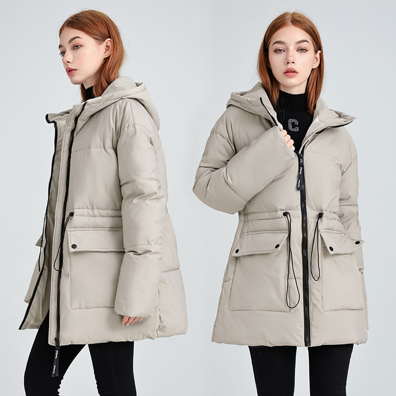 Damen Wattierter Parka mit Kapuze, Tunnelzug und Pattentaschen Echo Archiv