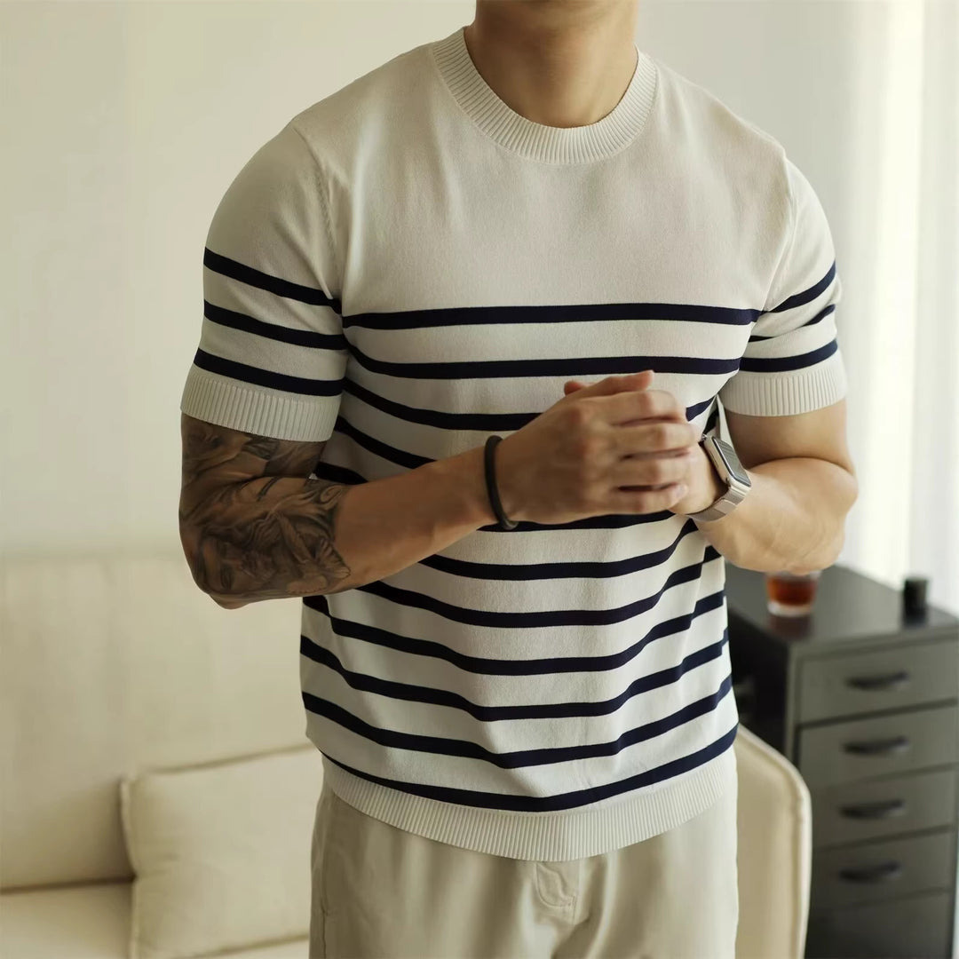 Stylischer gestreifter Strickpullover für Männer Echo Archive