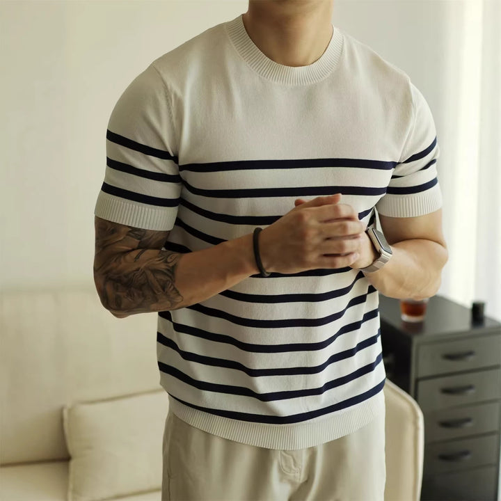 Stylischer gestreifter Strickpullover für Männer Echo Archive