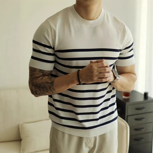 Stylischer gestreifter Strickpullover für Männer Echo Archive