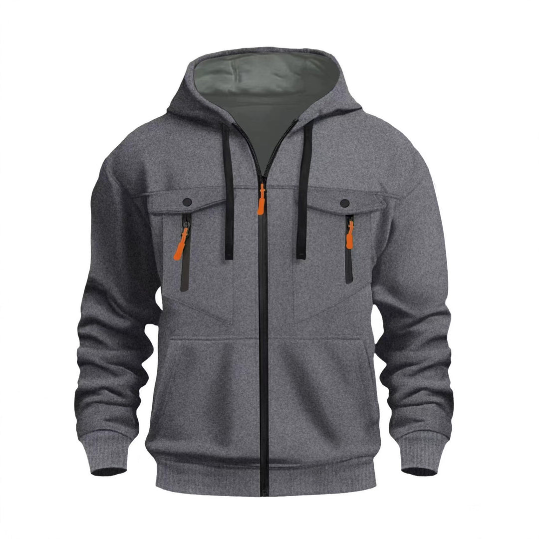 Herren praktische Kapuzenjacke mit funktionalen Reißverschlusstaschen und sportlichem Design Echoarchiv