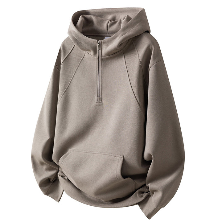 Herren Sportliches Fleece-Hoodie mit halbem Reißverschluss Echoarchiv