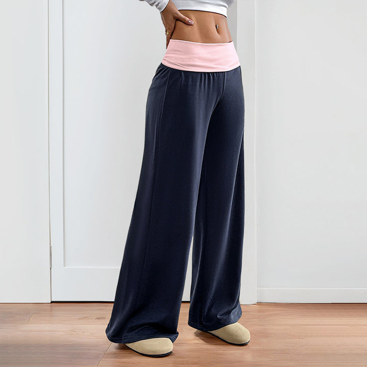 Damen Weite Palazzo‑Yogahose mit umschlagbarem Komfortbund Echoarchiv