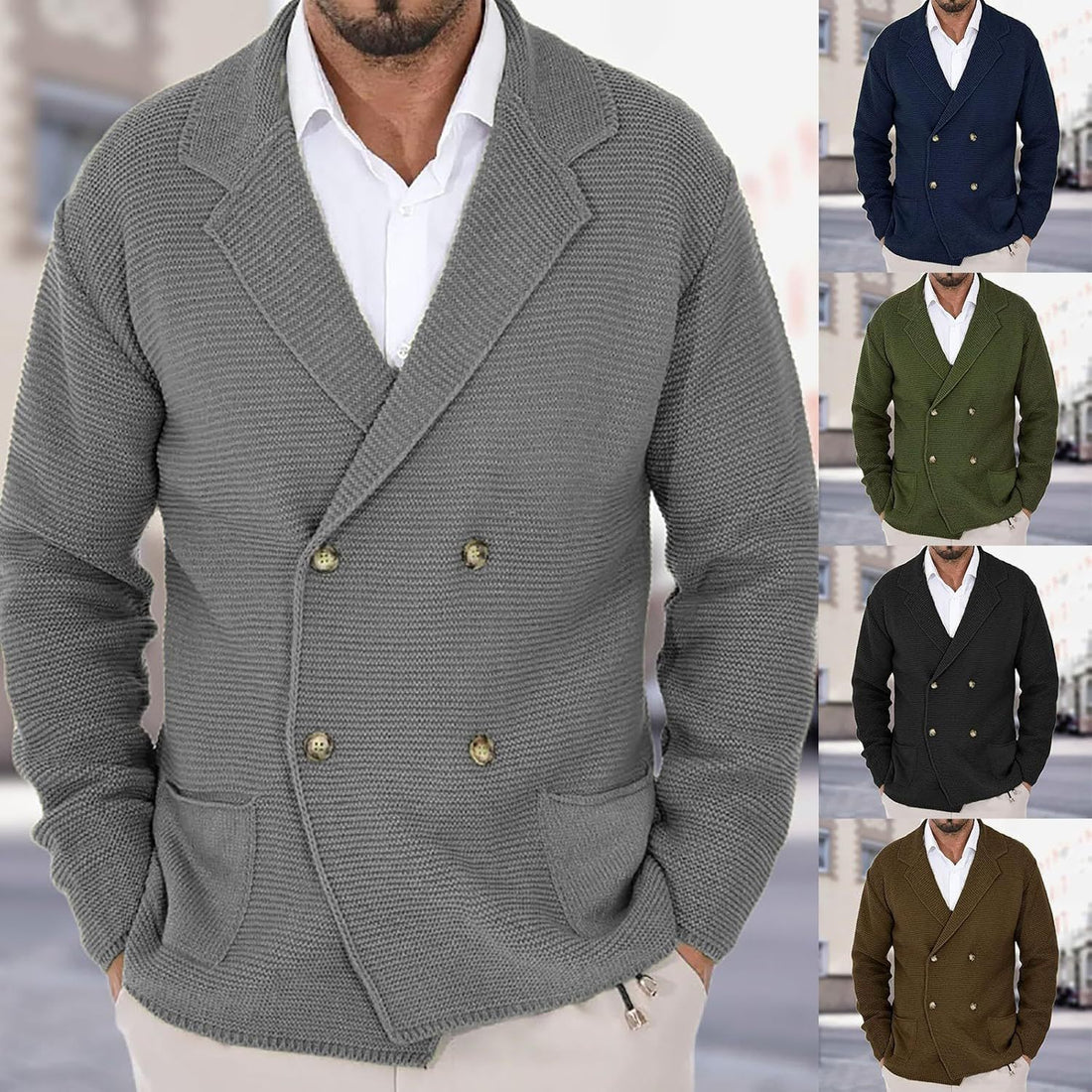 Herren Strickjacke mit doppelt schmeichelndem Schnitt – Terenzo