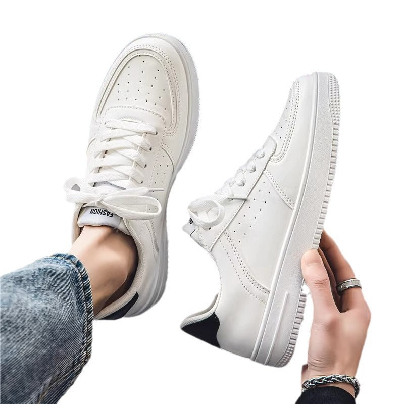 Unisex minimalistische Low-Top Court-Sneaker mit perforiertem Obermaterial, gepolstertem Fersenkragen und stoßdämpfender Laufsohle – Norré