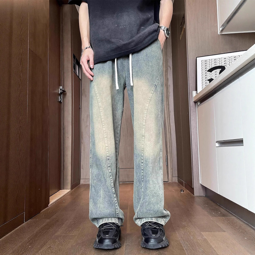 Unisex Weit geschnittene Denimhose mit elastischem Bund Echo Archiv