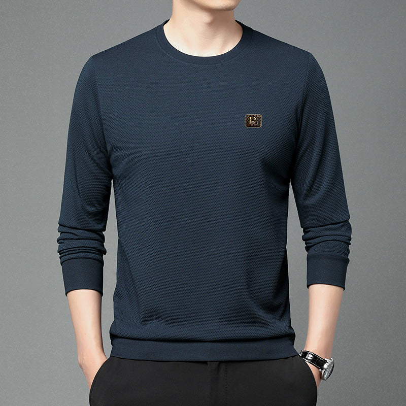 Herren hochwertiger Rundhals-Pullover mit strukturiertem Gewebe und modischem Design Echoarchiv