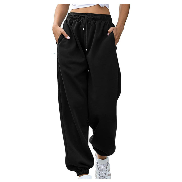 Damen lässige Jogginghose mit hohem Bund elastischen Knöchelabschlüssen und weichem Fleecefutter – Avélisse